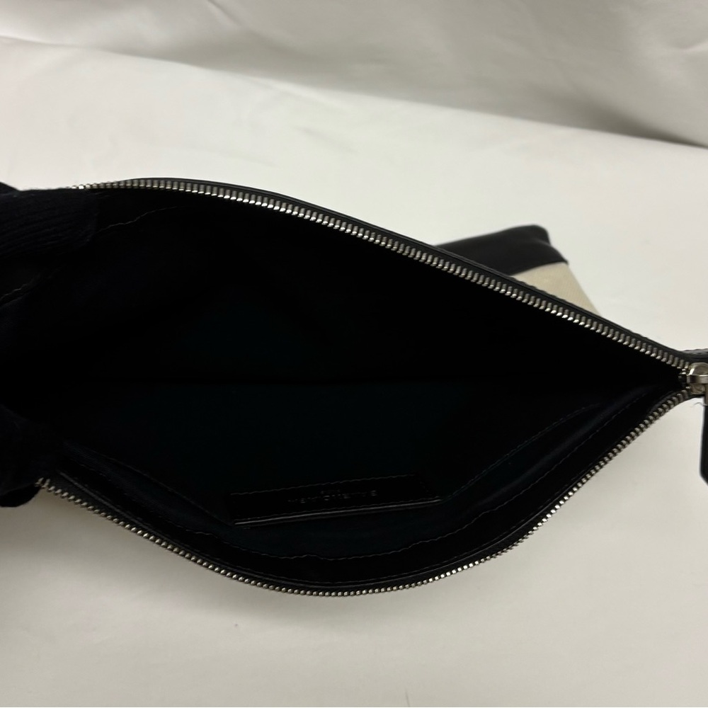 Balenciaga Cream Canvas with Black Leather Trim Clutch Pouch. Authentic EUC - Picture 6 of 10